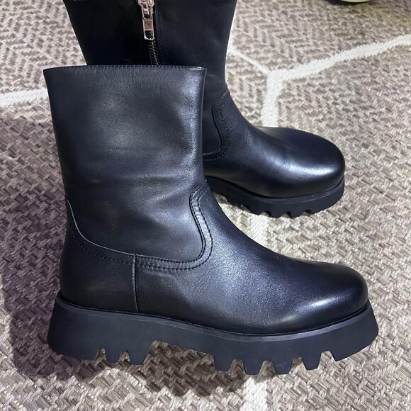 Tony Bianco ISA Blackcomo Leather Lug Sole Boot Sz 7 - Picture 2 of 7